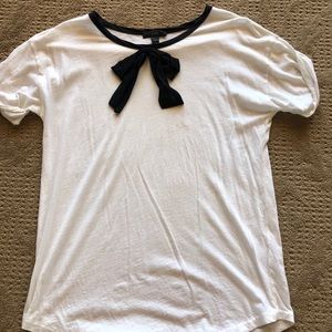 J.Crew black bow tee